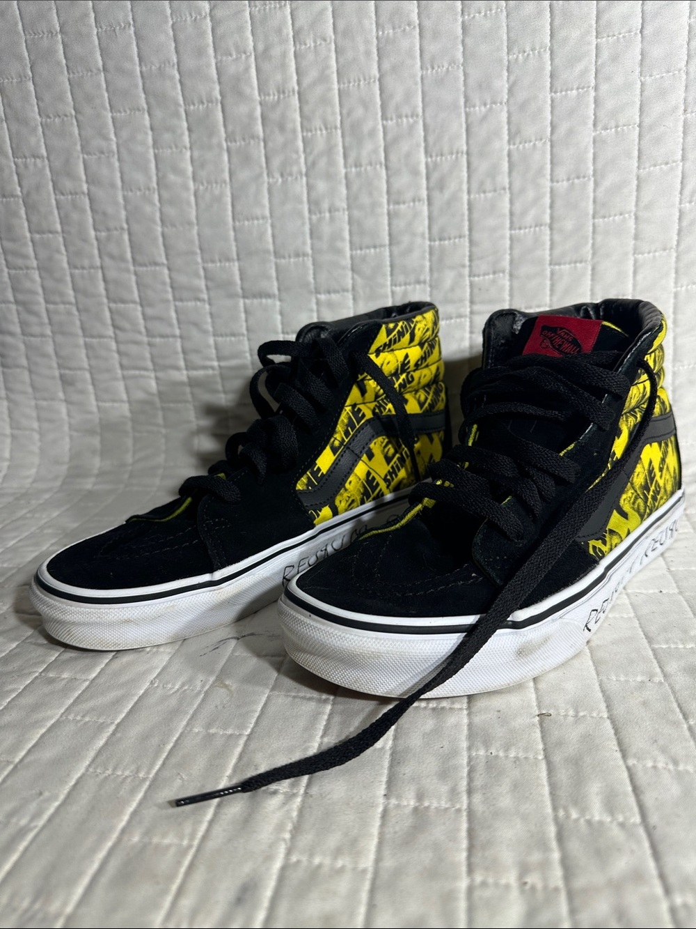 Vans Sk8-Hi House of Terror sneakers featuring The Shining movie poster graphic